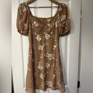 Altar’d State Taupe and white lace dress size small